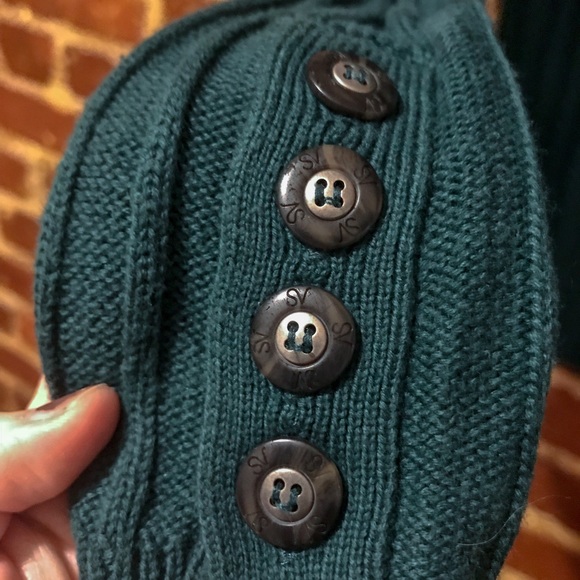 Simply Vera Vera Wang Dark Green XS Ribbed Sweater - Picture 3 of 3